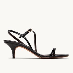 Emme Parsons Hugo Black Croc Embossed Sandal size 8 as seen on Goop.